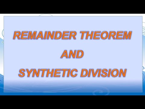 Remainder Theorem and Synthetic Division | Polynomial Function |Melmath360