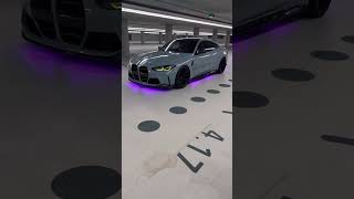 Parking garage or runway? My M4 can't decide. 🚗💫 #Underglow #BMWLove