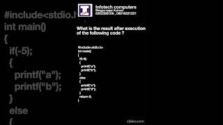 40 C Quiz    Infotech Computers Bhagyanagar Kurnool 6302358106, 08518221221 #CodeQuiz#ShortsQuiz#c