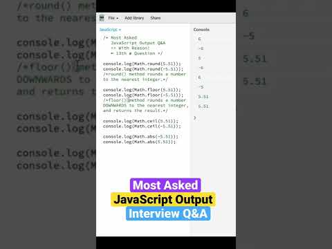 (Q-13) Most important JavaScript interview questions #frontend #interview #javascript #react