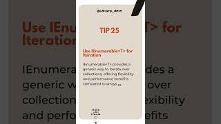 Tip 25 of 100: Use IEnumerable for Iteration  #coding #codinghacks #programminglanguage  #education