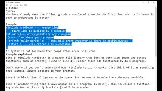 Chapter 2:Understanding C Syntax and output function for printing statement