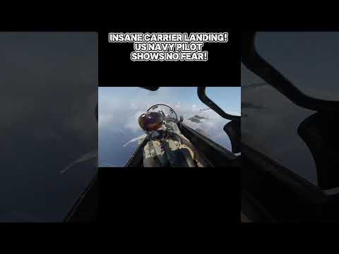Insane Carrier Landing! US Navy Pilot Shows No Fear!#automobile #military #militaryshorts