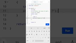 switch case program #cprogramming #codingguru #shorts😎