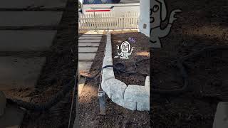 Building A Stone Flower Bed Wall! 🌷 #homerenovation #landscaping #diylandscaping #diy #yardwork #diy