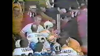 Bench Clearing Brawl: Boston Bruins vs. Quebec Nordiques