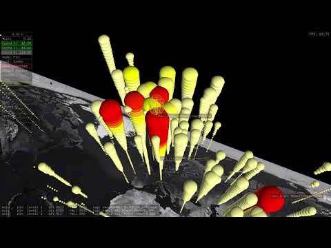 COVID-19 Global Geospatiotemporal Visualization, March 18, 2020