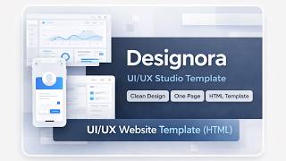 Designora – Clean UI/UX Studio Website Template (HTML) | Modern One-Page Design Agency Site