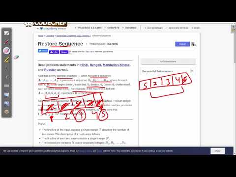 CodeChef Nov Long Challenge | Restore Sequence | Explanation | Hints