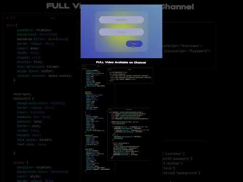 How to make a Login Form using HTML CSS & JAVASCRIPT  #shorts
