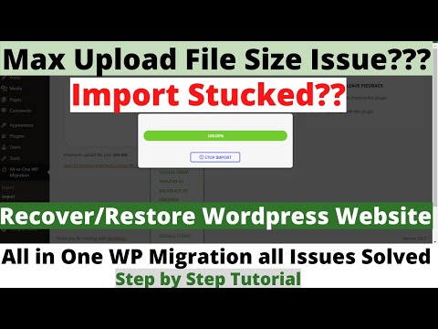 Migrate Wordpress Website | All in One WP Migration Stuck on Import | Wordpress Backup