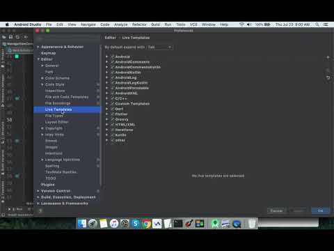 Create Android Live Template