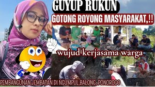 ENTHUSIASTIC VILLAGE CITIZENS GATHERED TOGETHER TO BUILD A BRIDGE ‼️SAYUK RUKUN
