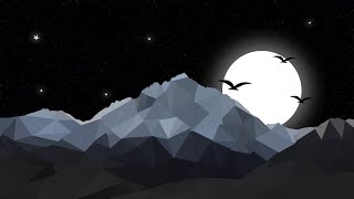 Mountain art with Night Mode | low Polygon Design | simple polygon art | Photoshop Tutorial 2020