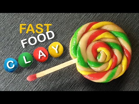 DIY fast food hacks miniature crafts pizza, burger donut lollypop Homemade Clay by vrindas basket