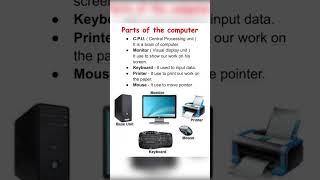 #shortvideo #youtubeshorts #computer #computerbasic #study #shorts #partsofcomputer