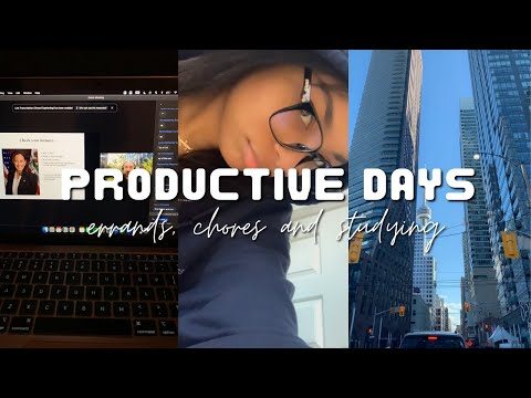productive days in college | studying for quizzes, running errands in the city, chores and more