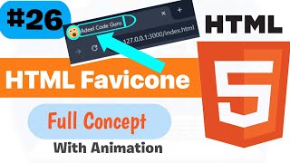 How to Add icon on Title Bar in HTML How to Add Favicon in HTML course web development tutorial #26