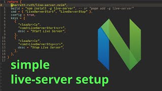 How to set up live-server with Neovim and Lazy