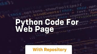 python code for web page