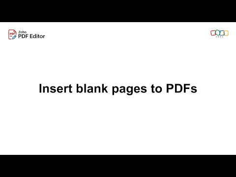 How to insert blank pages to PDFs using Zoho PDF Editor
