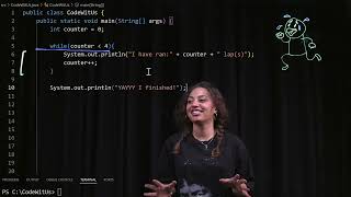While Loops - Sophia describes running laps with while loops