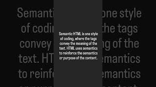 What is semantic HTML? #semantic #html
