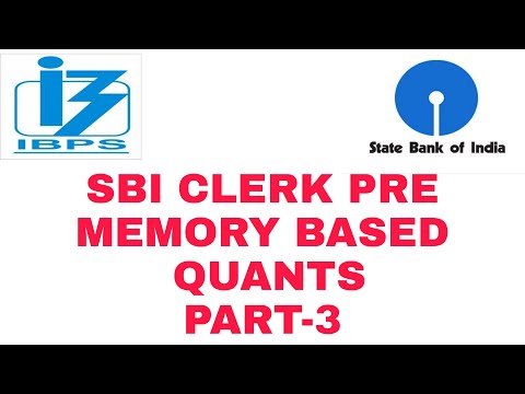 SBI CLERK PRE-2021 MEMORY BASED QUANTS PART-3