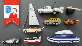 Special vehicles for kids with amphibious car and flying time machine