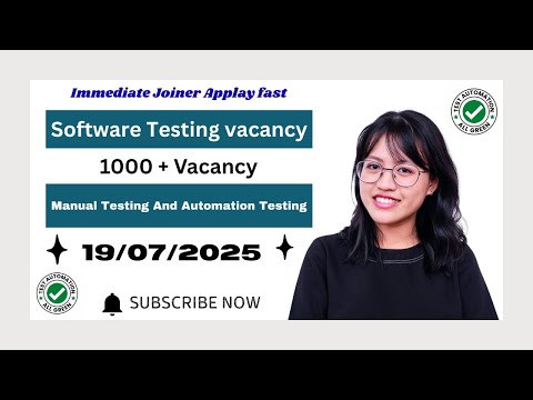 Urgent Hiring | Software Testing Vacancies | Manual Testing | Automation Testing | Across India |WFH