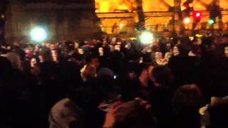 Police trying to disperse protestors outside the parliament