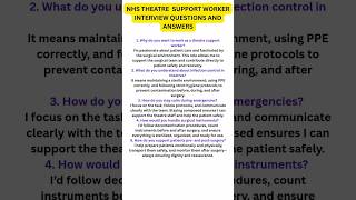 NHS Theatre support worker interview questions and answers #nhs #nhsjobs #shorts #jobinterview