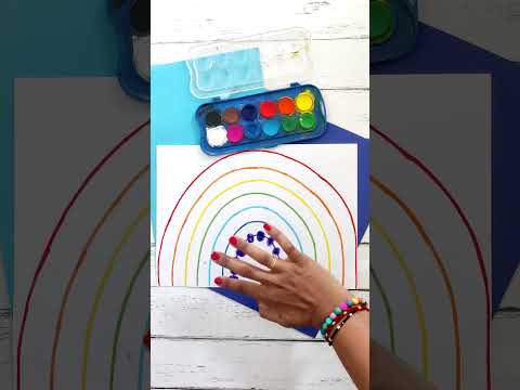 Rainbow Art for kids| Finger tip painting | finger paint art #diy #artandcrafts #kidscraft