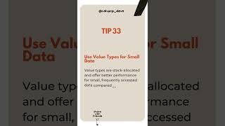 Tip 33 of 100: Use Values Types for small data #coding #codinghacks #programminglanguage #csharp