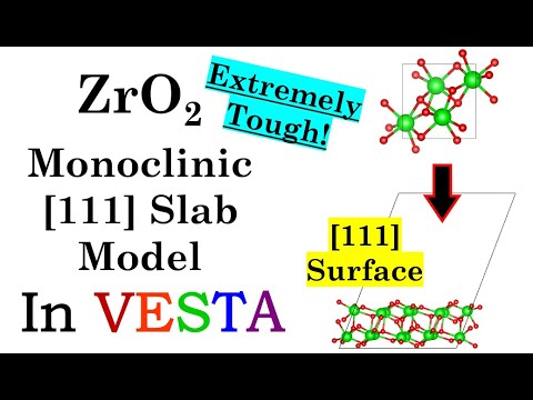 VESTA Software - ZrO2 [111] Slab Model with Vacuum tutorial