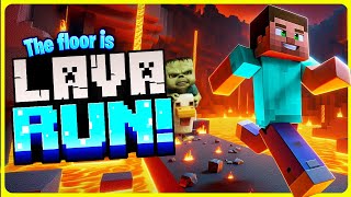 Minecraft Run 🔥 The Floor is Lava 🔥 Brain Break Chase for Kids 🔥 Into the Nether ⚡️ Jump Challenge