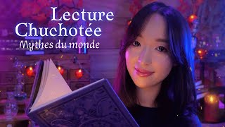 ASMR 📖 Lecture chuchotée d'un conte & un mythe + crépitements de cheminée 🔥🕯️