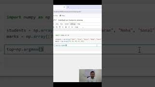 Find the TOP Student in 1 Line of Python | Numpy argmax function #numpy #python