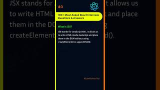 🎯100+ Most Asked React Interview Questions & Answers || What is JSX? || #shortvideo #video