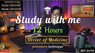 (26.02.09.MON) Study with me 👨🏻‍⚕️| 10 Hrs | Pomodoro | 🩺USMLE | 🔥ASMR | SeewhY