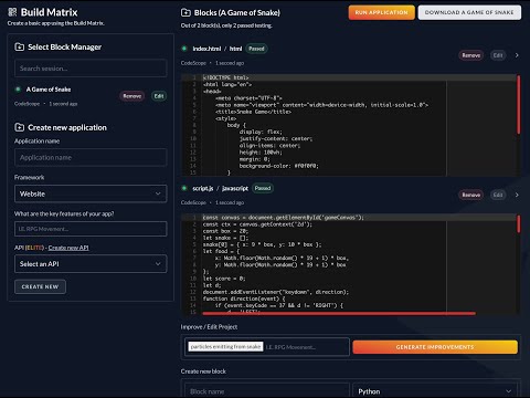 Build Matrix: A Game of Snake
