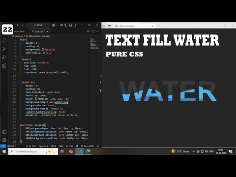Text fill Water wave Animation Effects use pure Css and Html code || Css-Html tutorial for Beginers