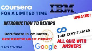 Introduction to DevOps,(week-1-6) All Quiz Answers.#course #sap #mr #quiz #courseraforfree #answers