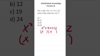 ASVAB/PiCAT Math Knowledge Practice Test Question: Factoring #acetheasvab with #grammarhero #afqt