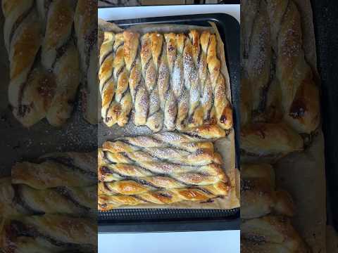 3-ingredients Puff pastry Nutella twists #youtubeshorts #youtube