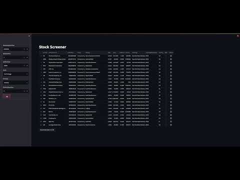 Stock Screener made with Streamlit