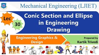 L 30 Conic Section & Ellipse in Engineering Drawing|Engineering Graphics and Design | Mechanical