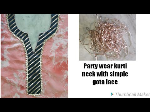 Party wear neck design | Neck design with gota lace |