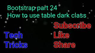 Bootstrap part 24 | How to use table dark class | #Shorts