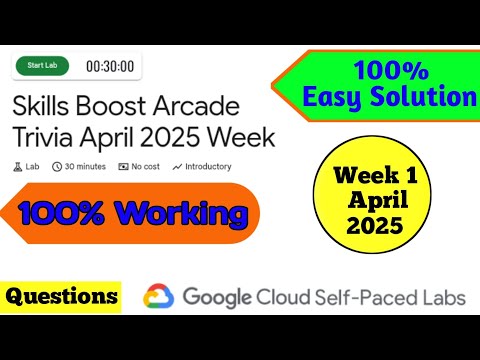 Skills Boost Arcade Trivia April 2025 Week || Questions || Solution #qwiklab #qwiklabsarcade2025